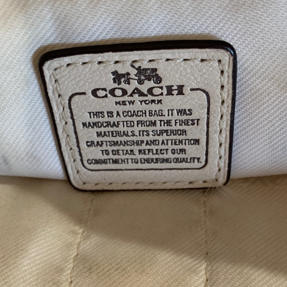 Coach Swagger Cream Leather Carryall Satchel - Picture 11 of 16
